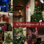 Collage of Christmas decorations at the Engineering Innovation office.