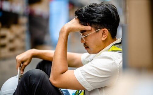 stressed out warehouse worker
